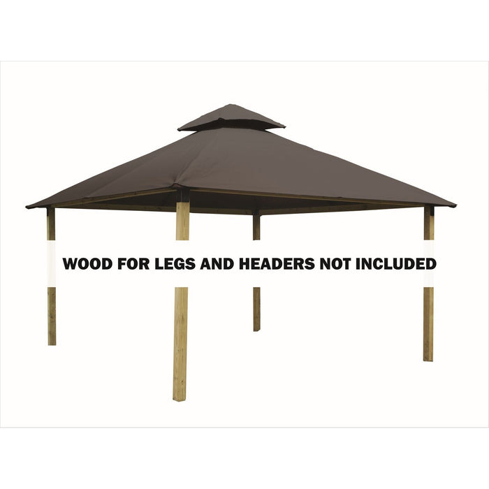 Riverstone Acacia Gazebo Roof Framing and Mounting Kit with Outdura Canopy