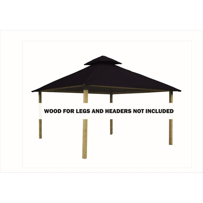 Riverstone Acacia Gazebo Roof Framing and Mounting Kit with Outdura Canopy