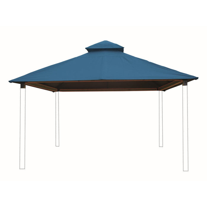 Riverstone Acacia Gazebo Roof Framing and Mounting Kit with Outdura Canopy - Caribbean Blue