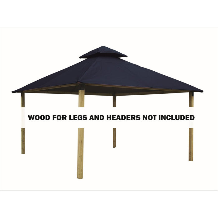 Riverstone Acacia Gazebo Roof Framing and Mounting Kit with Outdura Canopy - Catalina Blue