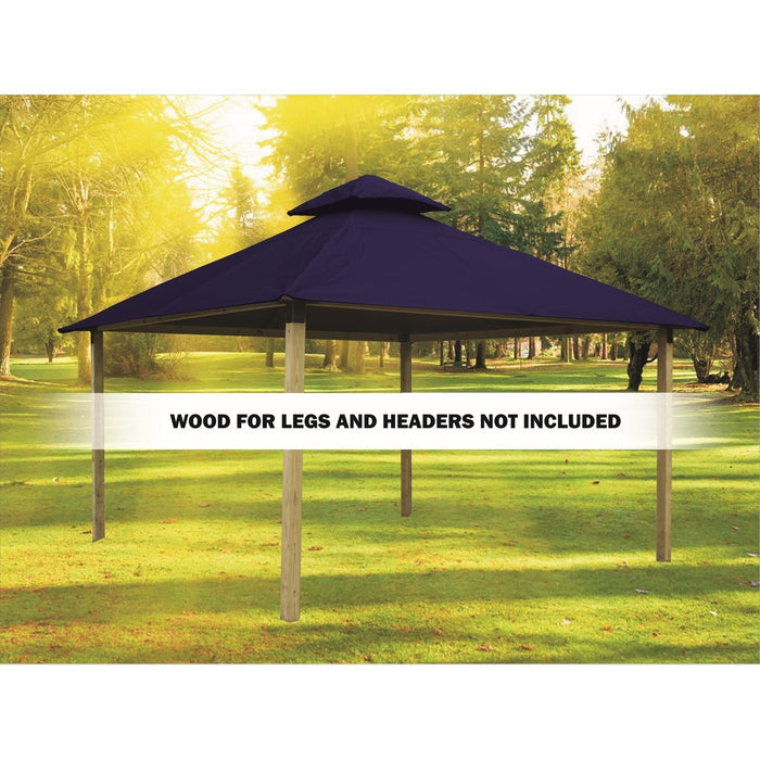 Riverstone Acacia Gazebo Roof Framing and Mounting Kit with Outdura Canopy - Classic Royal