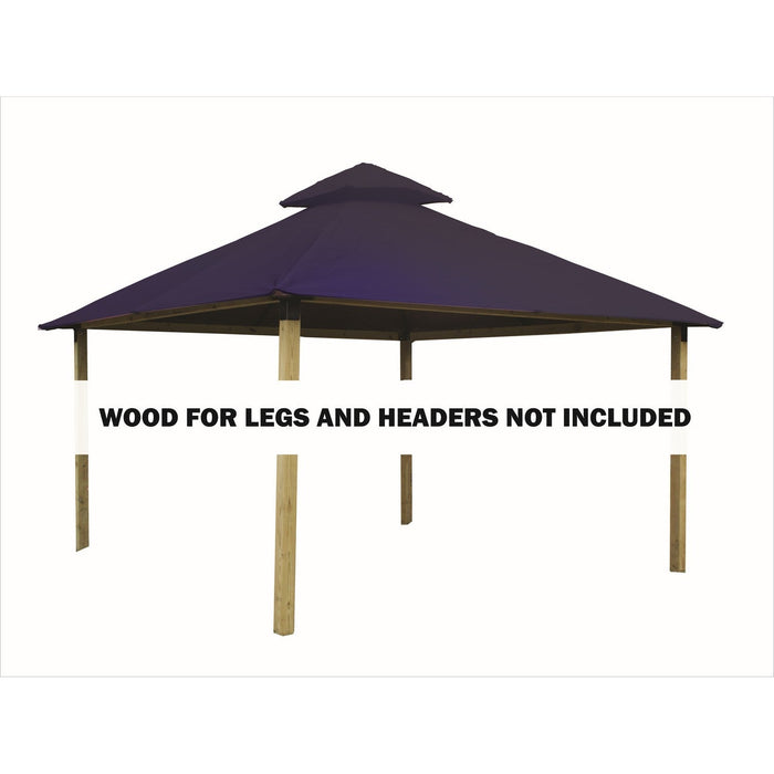 Riverstone Acacia Gazebo Roof Framing And Mounting Kit With Sundura Canopy - Admiral Navy