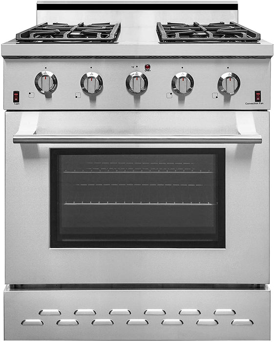 NXR 30 in. Natural Gas Range and Under Cabinet Range Hood Package, SC3055RHBD