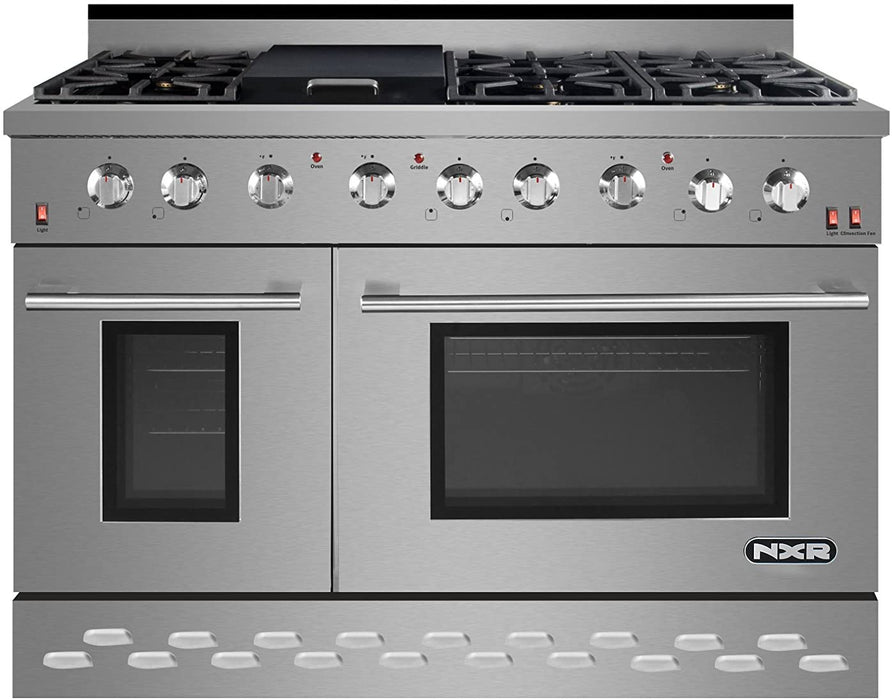 NXR 48 in. Natural Gas Range and Under Cabinet Range Hood Package, SC4811RHBD