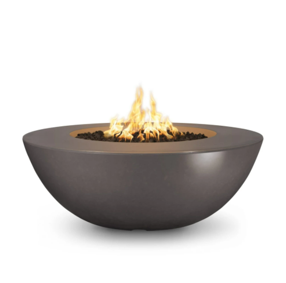 The Outdoor Plus 60" Sedona Concrete Narrow Ledge Fire Pit - Flame Sense System with Push Button Spark Igniter - OPT-SED60FSEN