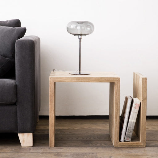 Small End Table with Storage Wooden Side Table