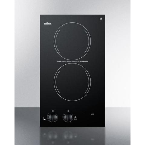 Summit 12" Wide 230V 2-Burner Radiant Cooktop