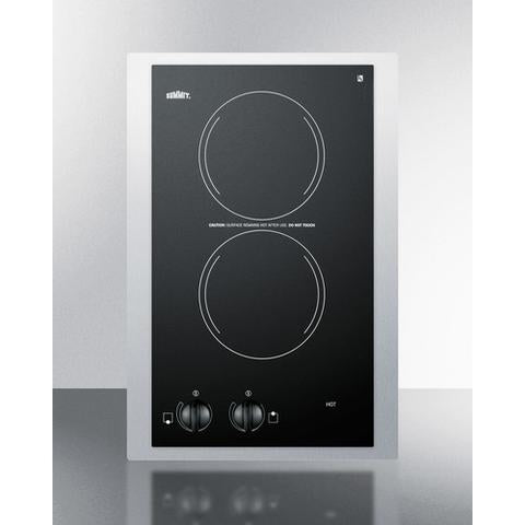 Summit 15" Wide 230V 2-Burner Radiant Cooktop