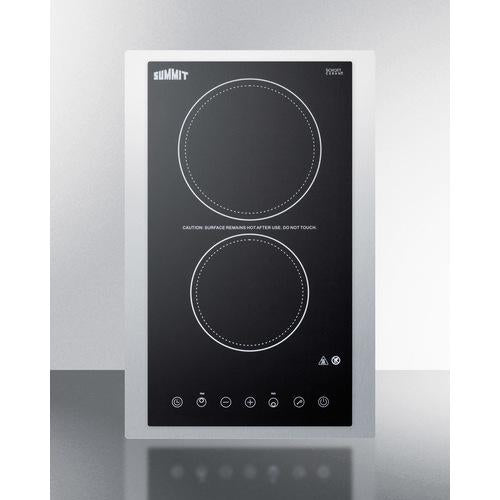 Summit 15" Wide 230V 2-Burner Radiant Cooktop