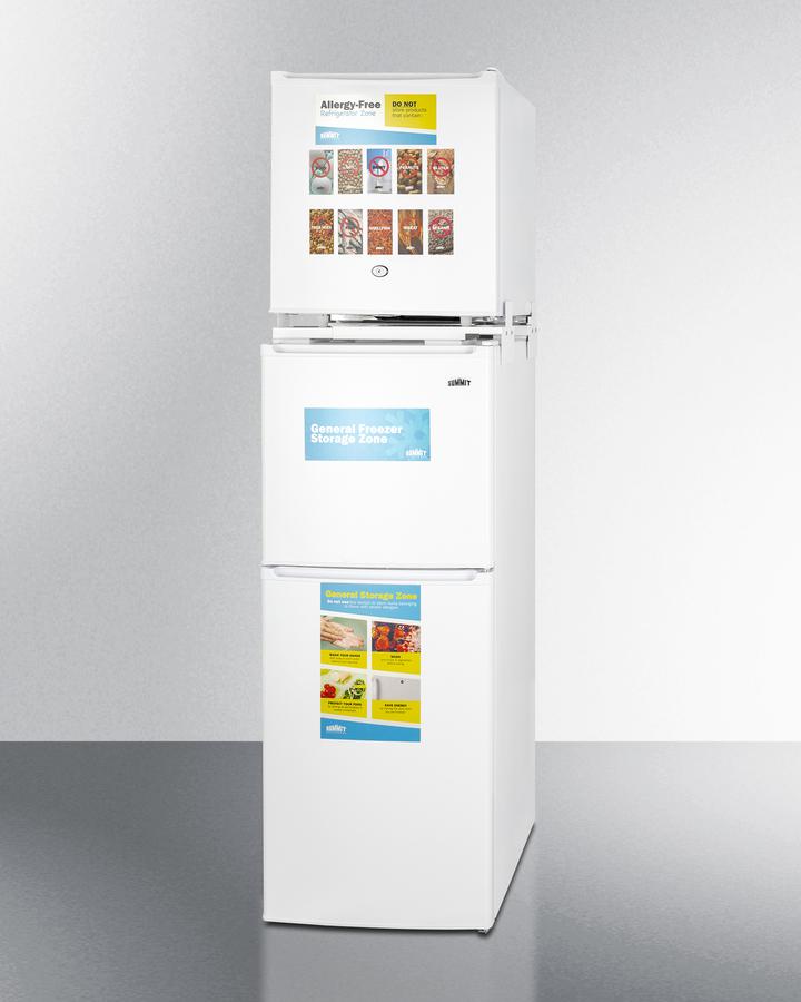 Summit 19" Wide Allergy-Free Refrigerator/General Purpose Refrigerator-Freezer Combination