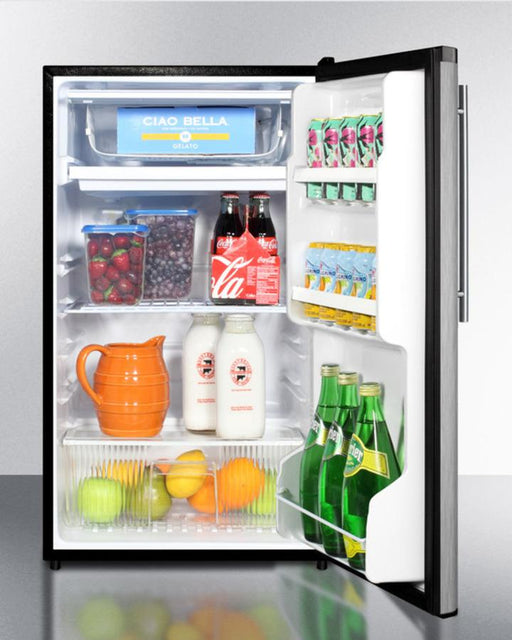 Summit 19" Wide Auto Defrost Refrigerator-Freezer With Thin Handle ADA Compliant