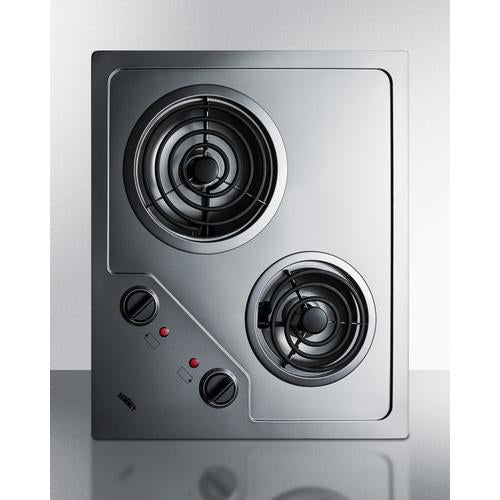 Summit 21" Wide 115V 2-Burner Coil Cooktop