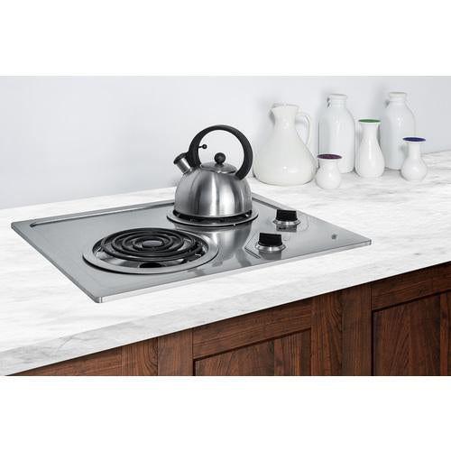 Summit 21" Wide 230V 2-Burner Coil Cooktop