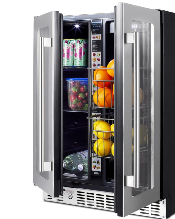 Summit 24" Built-In Dual-Zone Produce Refrigerator ADA Compliant