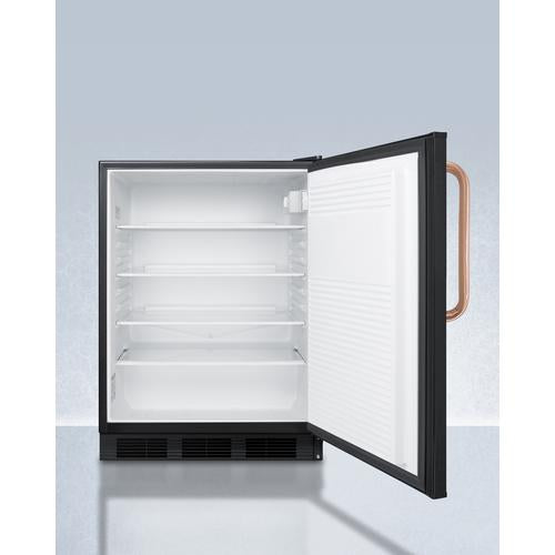 Summit 24" Wide Built-In All-Refrigerator with Antimicrobial Pure Copper Handle ADA Compliant