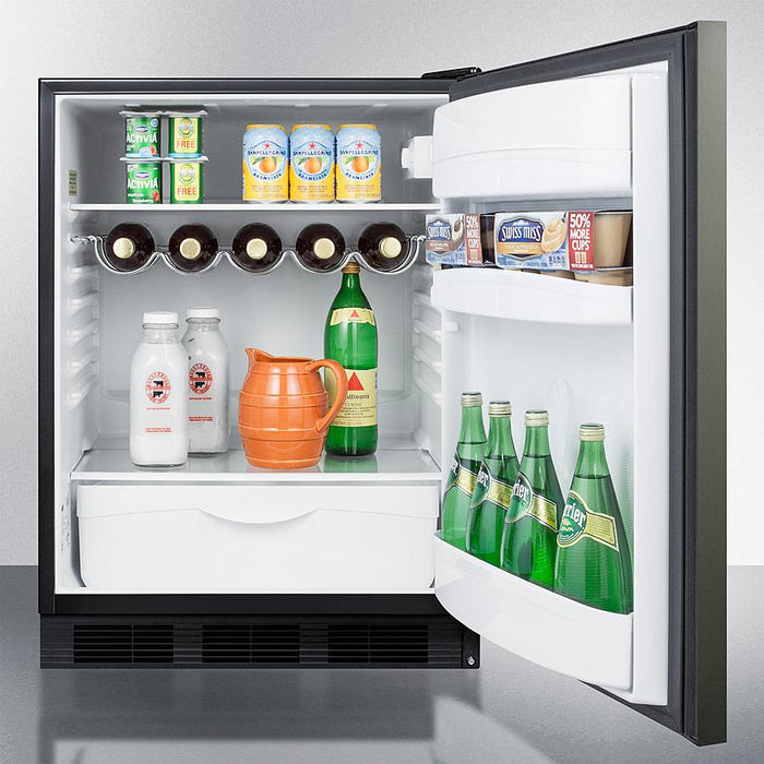 Summit 24" Wide Built-In All-Refrigerator With Horizontal Handle