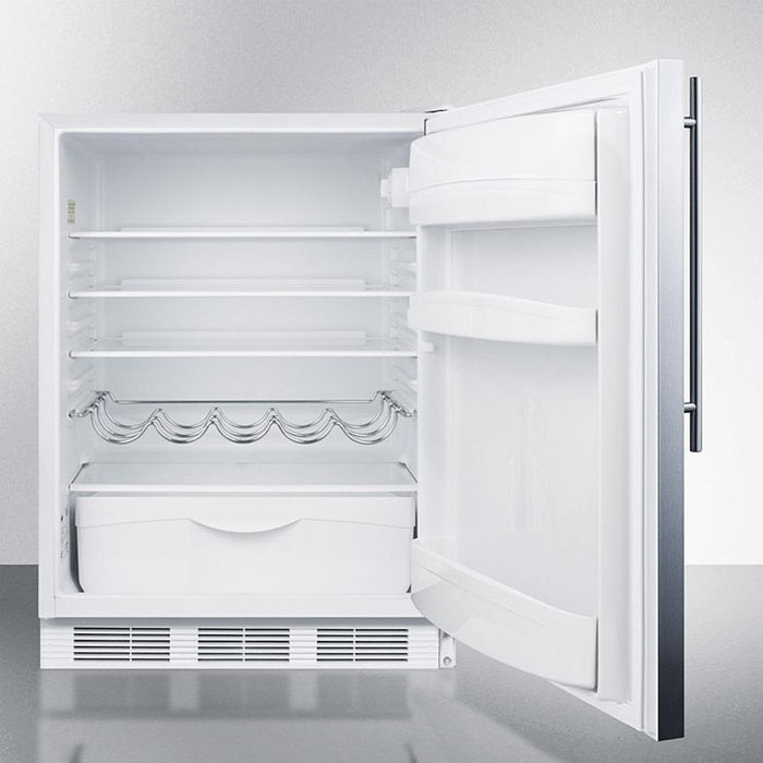 Summit 24" Wide Built-In All-Refrigerator With Thin Handle