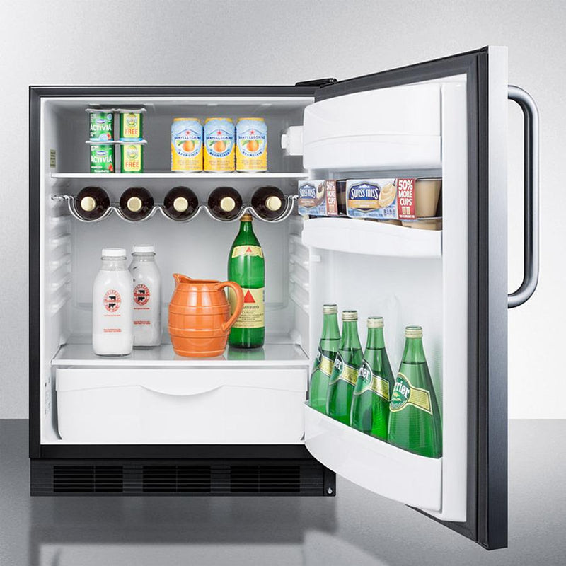 Summit 24" Wide Built-In All-Refrigerator With Towel Bar Handle ADA Compliant