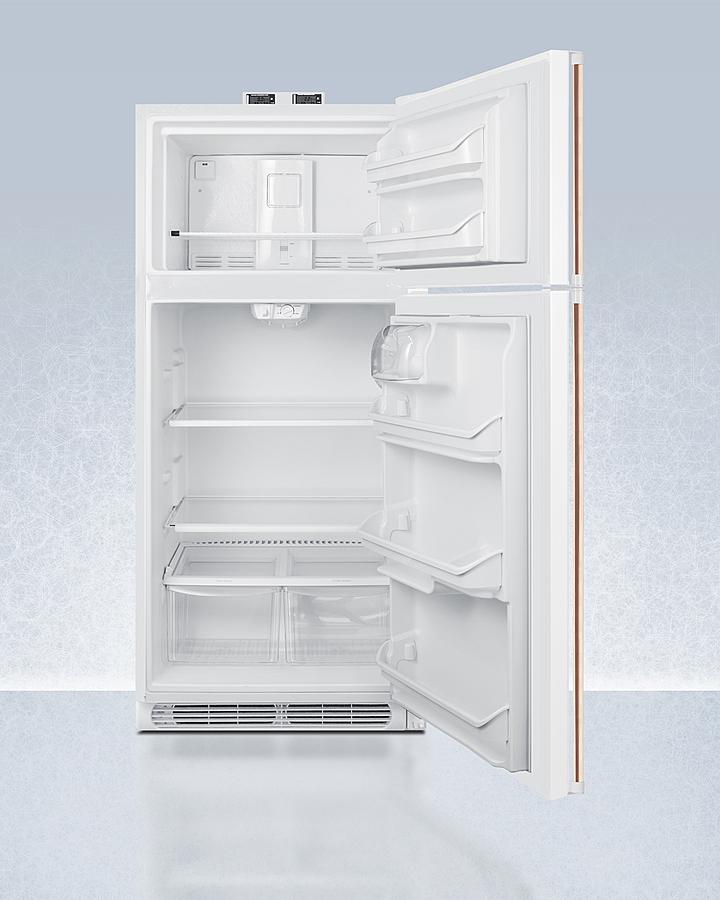 Summit 30" Wide Break Room Refrigerator-Freezer with Antimicrobial Pure Copper Handle