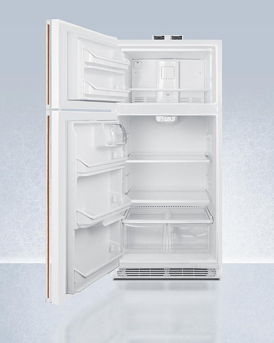 Summit 30" Wide Break Room Refrigerator-Freezer with Antimicrobial Pure Copper Handle