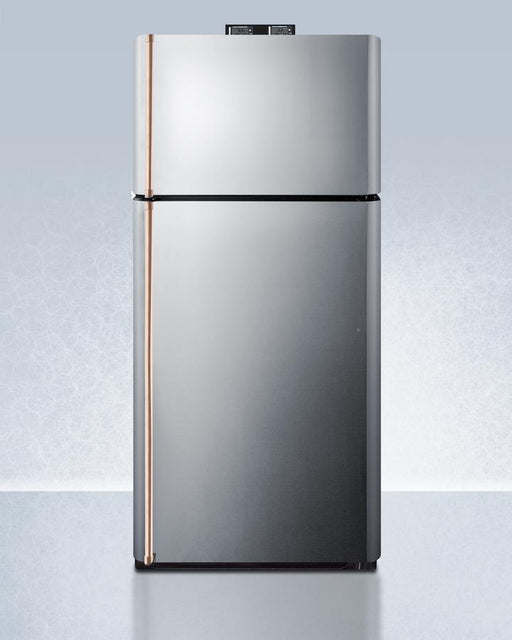 Summit 30" Wide Break Room Refrigerator-Freezer with Antimicrobial Pure Copper Handles