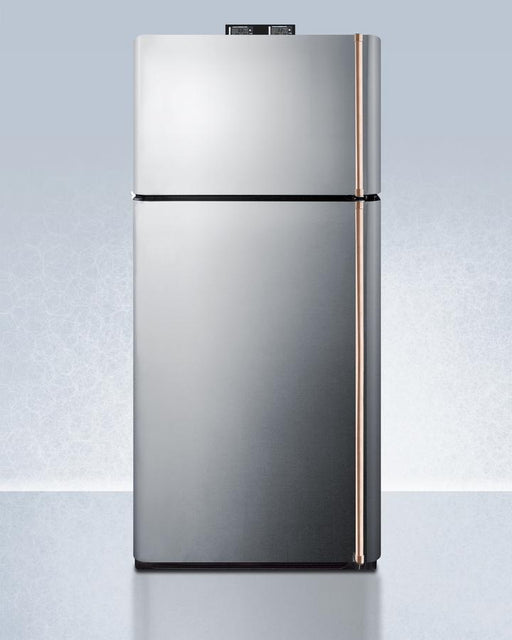 Summit 30" Wide Break Room Refrigerator-Freezer with Antimicrobial Pure Copper Handles