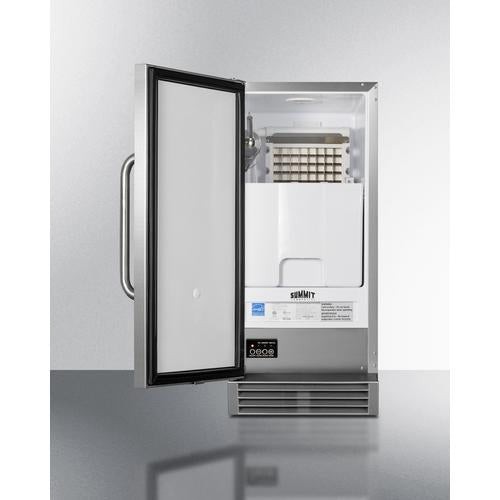 Summit Built-In 50 lb. Clear Icemaker Complete Stainless Steel Exterior