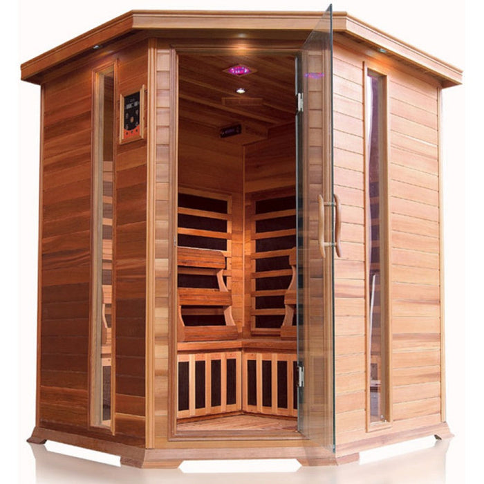 SunRay Bristol Bay 4-Person Cedar Infrared Sauna HL400KC - PrimeFair