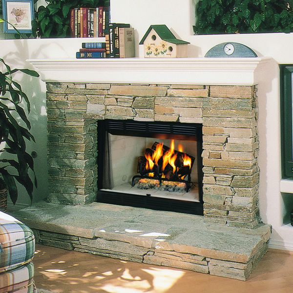 Superior Fireplaces 36" Wood burning Insulated Fireplace with White Stacked Refractory Panels - WRT/WCT2036