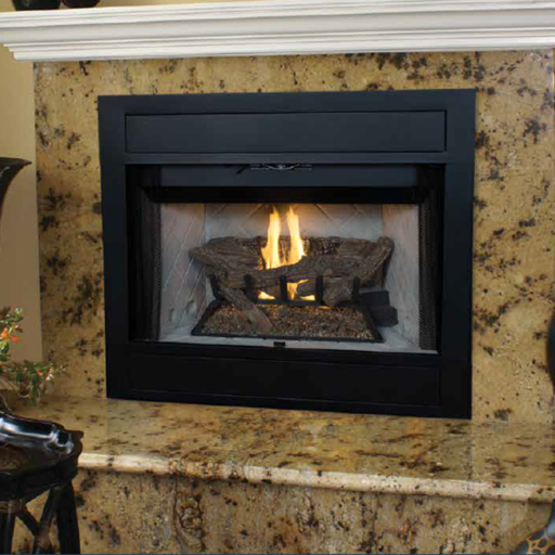 Superiors Fireplaces 36" B-Vent Fireplace with White Stacked Refractory Panel - BRT4336