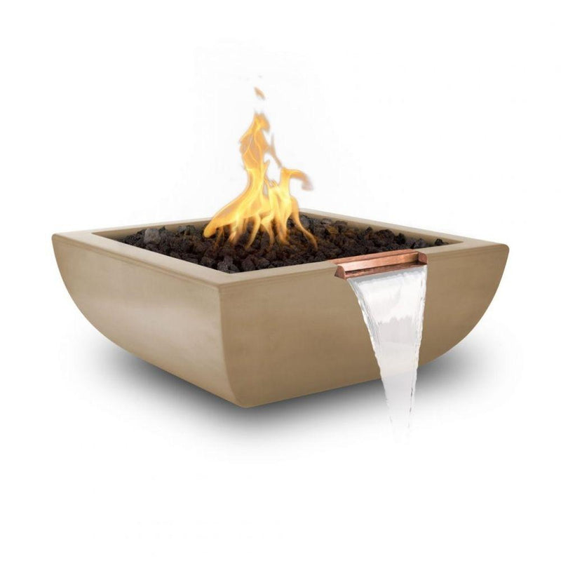 The Outdoor Plus 30" Avalon GFRC Fire & Water Bowl - 12V Electronic Ignition - OPT-AVLFW30E12V