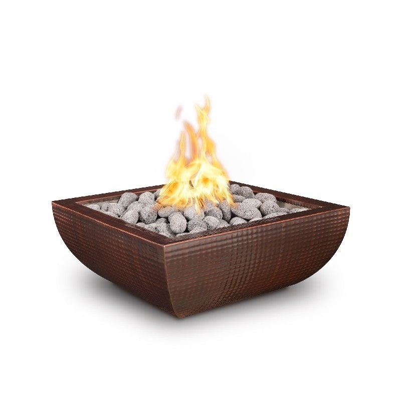 The Outdoor Plus 24" Avalon Hammered Copper Fire Bowl - 12V Electronic Ignition - OPT-24AVCPFE12V