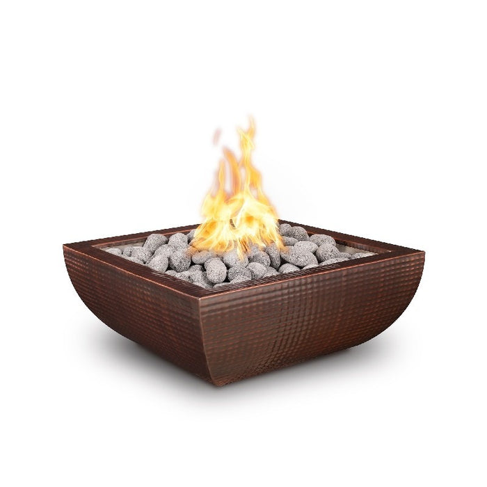 The Outdoor Plus 24" Avalon Hammered Copper Fire Bowl - Match Lit - OPT-24AVCPF