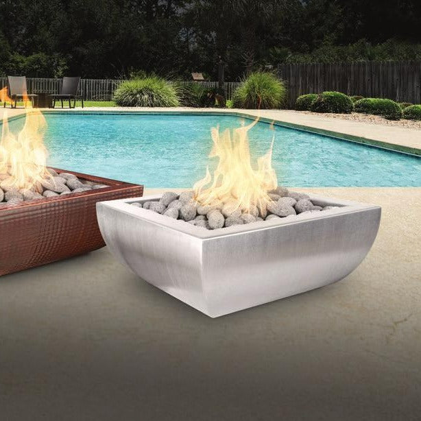 The Outdoor Plus 24" Avalon Stainless Steel Fire & Water Bowl - Match Lit - OPT-24AVSSFW