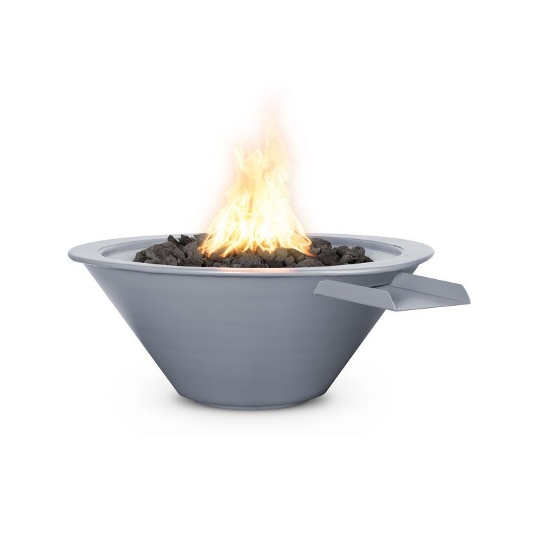 The Outdoor Plus 24" Cazo Powder Coated Fire & Water Bowl - 12V Electronic Ignition - OPT-R24PCFWE12V
