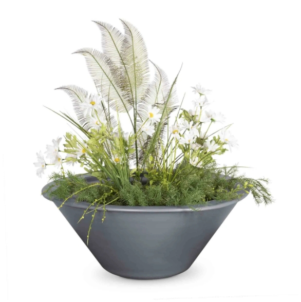 The Outdoor Plus 24" Cazo Powder Coated Planter Bowl - OPT-R24PCPO