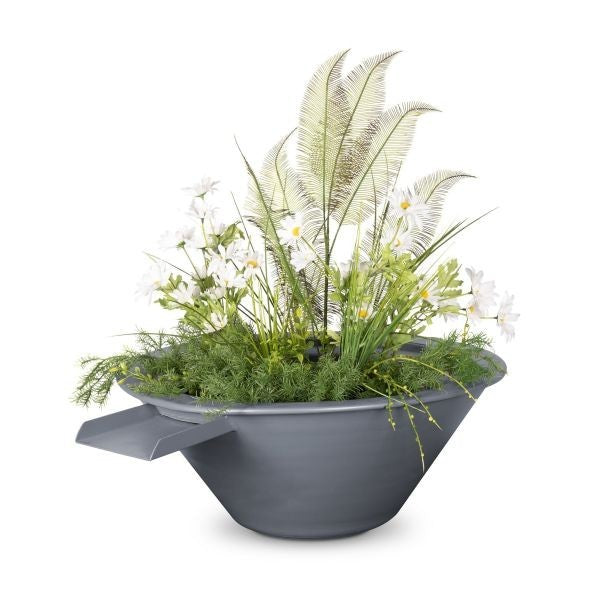 The Outdoor Plus 24" Cazo Powder Coated Planter with Water Bowl - OPT-R24PCPW