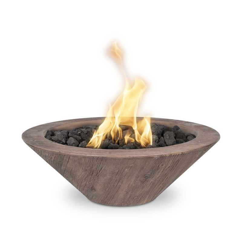 The Outdoor Plus 24" Cazo Wood Grain Fire Bowl - 12V Electronic Ignition - OPT-24RWGFOE12V