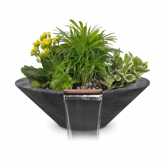 The Outdoor Plus 24" Cazo Wood Grain Planter & Water Bowl - OPT-24RWGPW