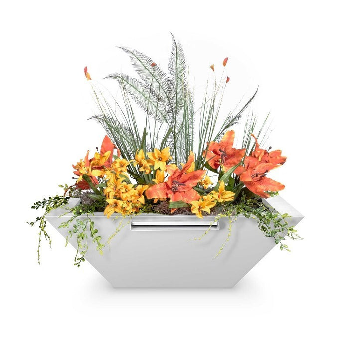 The Outdoor Plus 24" Maya Powder Coated Planter & Water Bowl - OPT-24SQPCPW