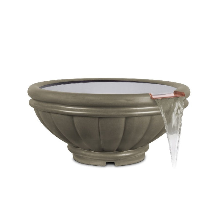 The Outdoor Plus 24" Roma GFRC Concrete Fire Bowl - 12V Electronic Ignition - OPT-ROMFO24E12V