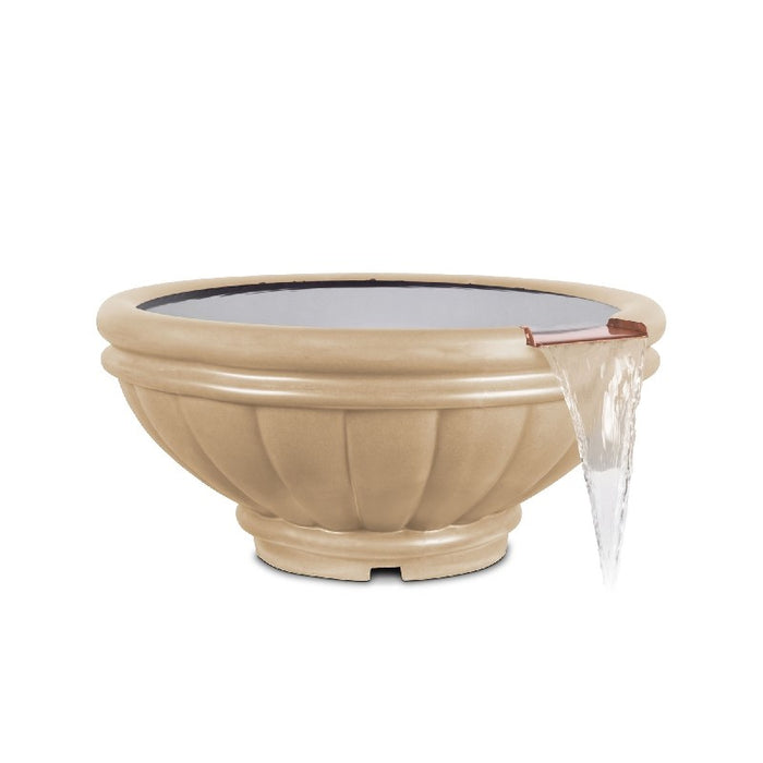 The Outdoor Plus 24" Roma GFRC Concrete Fire Bowl - 12V Electronic Ignition - OPT-ROMFO24E12V