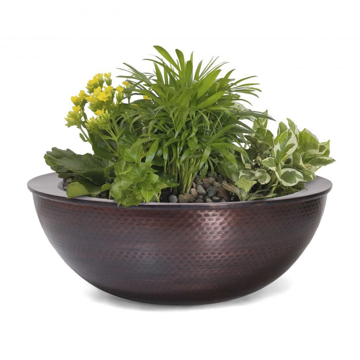 The Outdoor Plus 27" Sedona Hammered Copper Planter Bowl - OPT-27RCPRPO