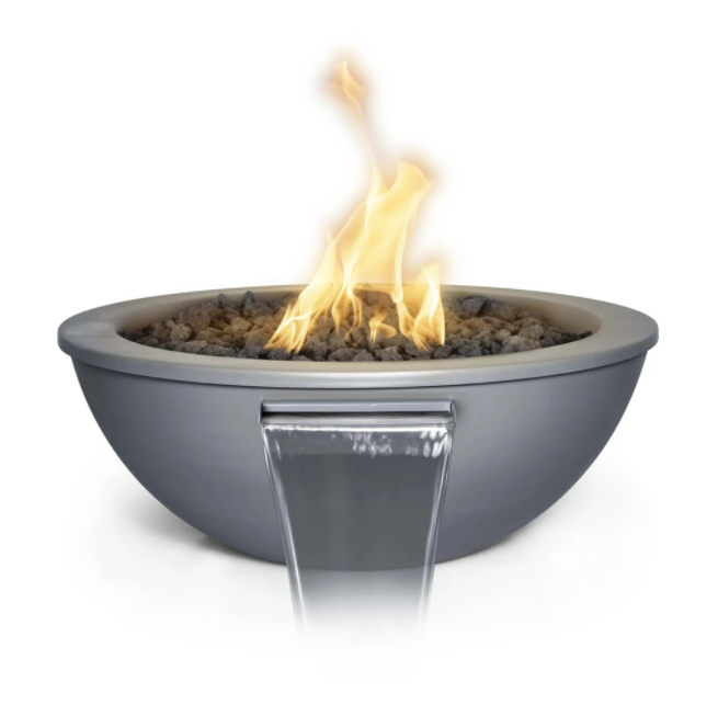 The Outdoor Plus 27" Sedona Powder Coated Fire and Water Bowl - 12V Electronic Ignition - OPT-27RPCFWE12V