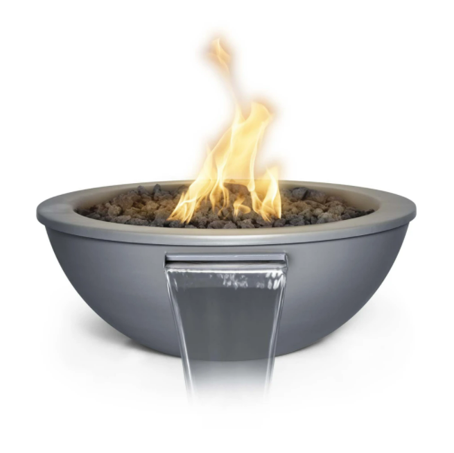 The Outdoor Plus 27" Sedona Powder Coated Fire and Water Bowl - Match Lit - OPT-27RPCFW