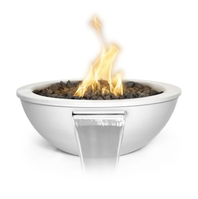 The Outdoor Plus 27" Sedona Powder Coated Fire and Water Bowl - Match Lit - OPT-27RPCFW