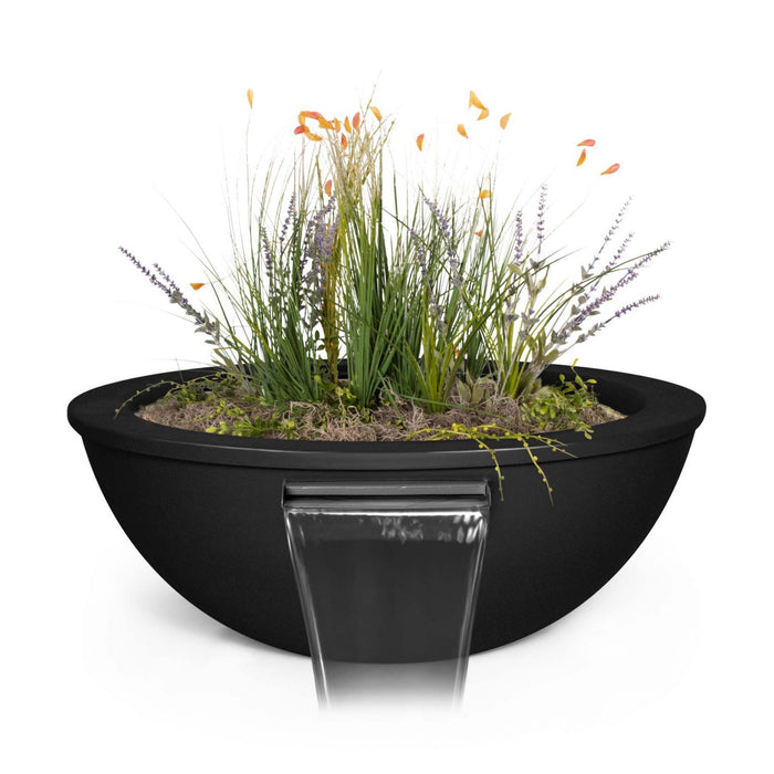 The Outdoor Plus 27" Sedona Powder Coated Planter & Water Bowl - OPT-27RPCPW