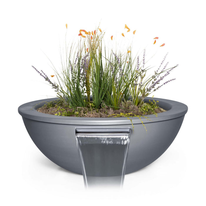 The Outdoor Plus 27" Sedona Powder Coated Planter & Water Bowl - OPT-27RPCPW