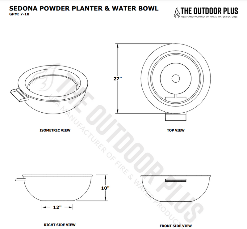 The Outdoor Plus 27" Sedona Powder Coated Water Bowl - OPT-27RPCWO