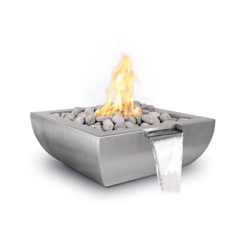 The Outdoor Plus 30" Avalon Stainless Steel Fire & Water Bowl - 12V Electronic Ignition - OPT-30AVSSFWE12V